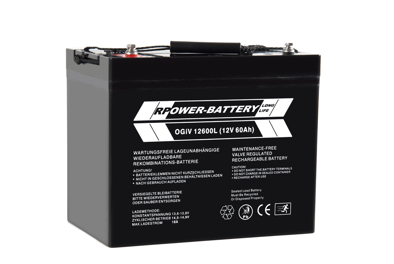 Divine F3 60Ah AGM Batterie Solar Batterie mit Batterieklemmen ersetzt 65 75ah 